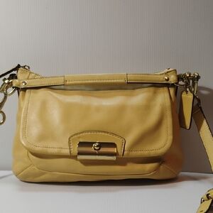Vintage Coach Kristin Buttercup Yellow Leather Crossbody Bag F22308